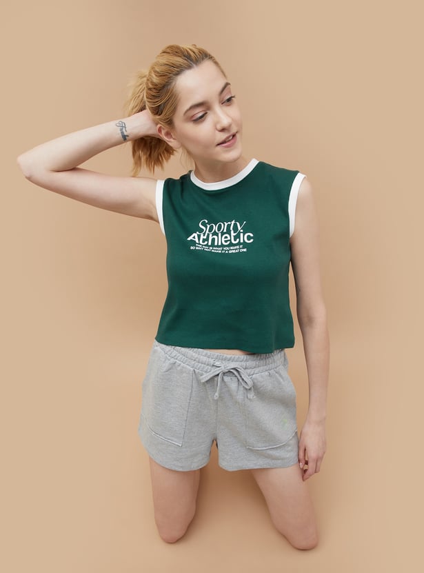 KAPPA Printed Cropped Sports T-shirt
