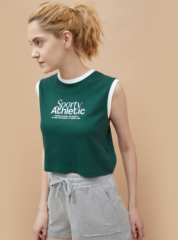 KAPPA Printed Cropped Sports T-shirt