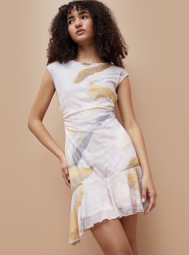 GINGER Printed Drop-Waist Dress