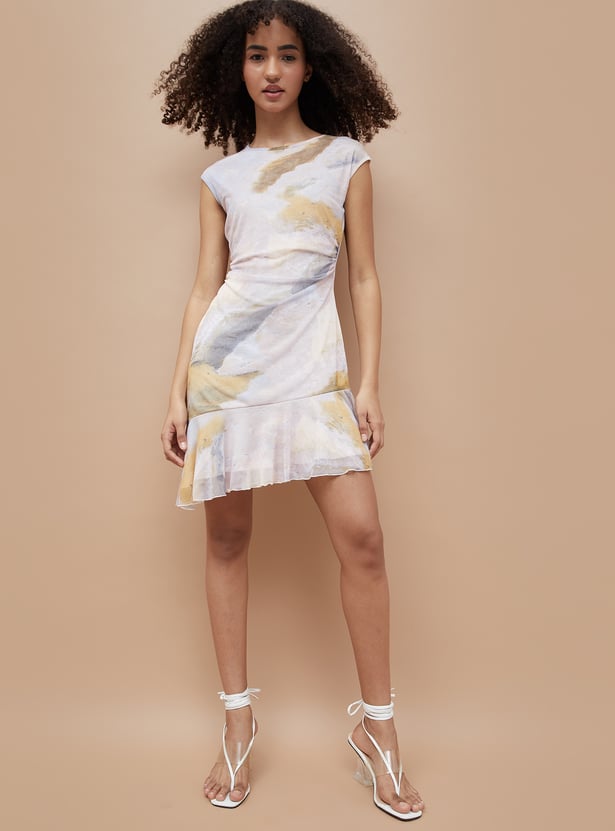 GINGER Printed Drop-Waist Dress