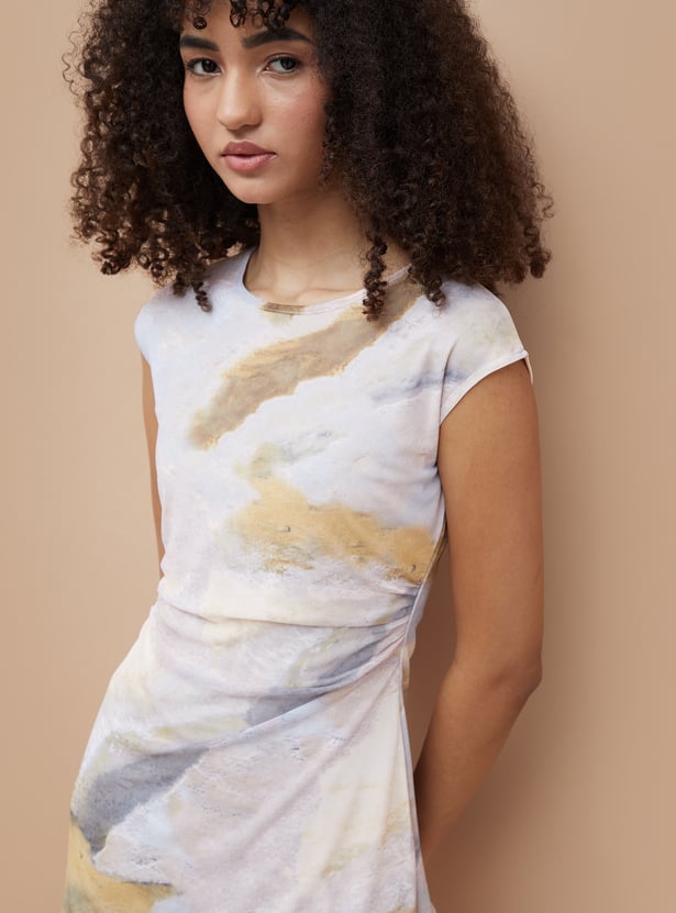 GINGER Printed Drop-Waist Dress