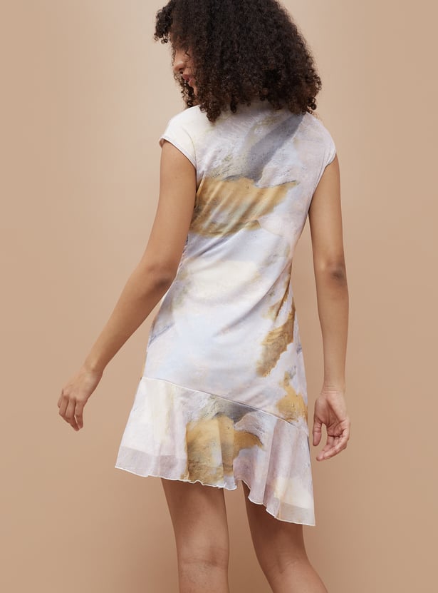 GINGER Printed Drop-Waist Dress
