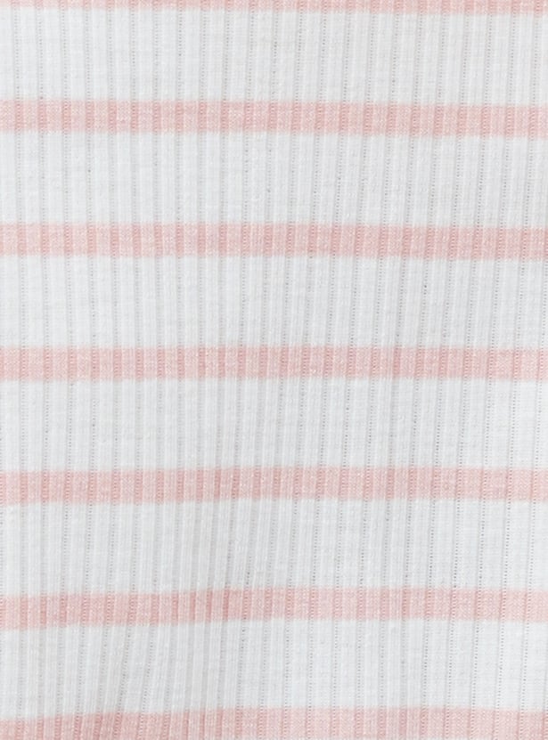 GINGER Striped Johnny Collar T-shirt