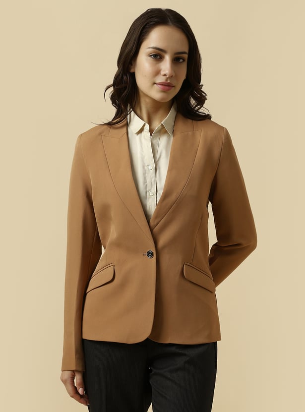 ALLEN SOLLY Solid Regular Fit Blazer