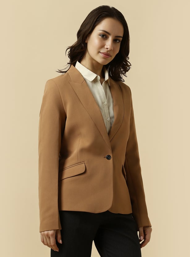 ALLEN SOLLY Solid Regular Fit Blazer