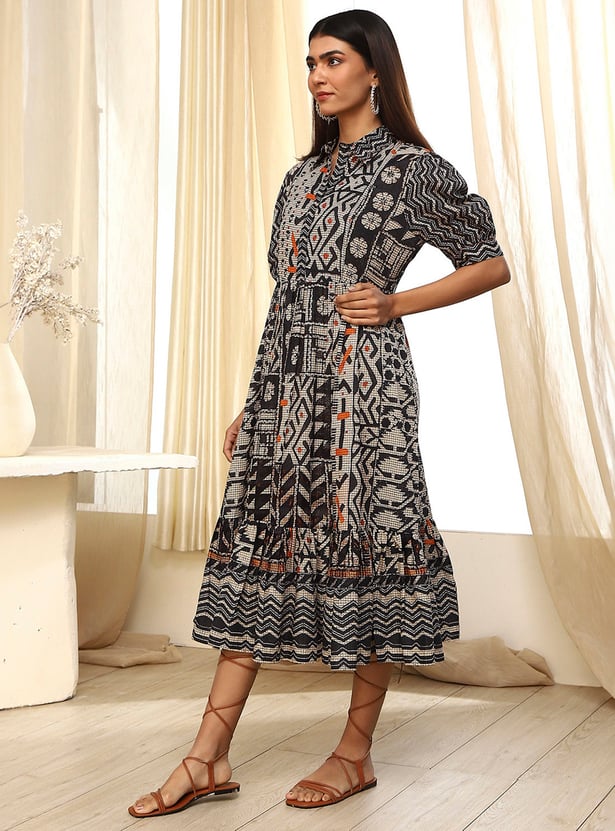 BIBA Printed A-line Ethnic Dress