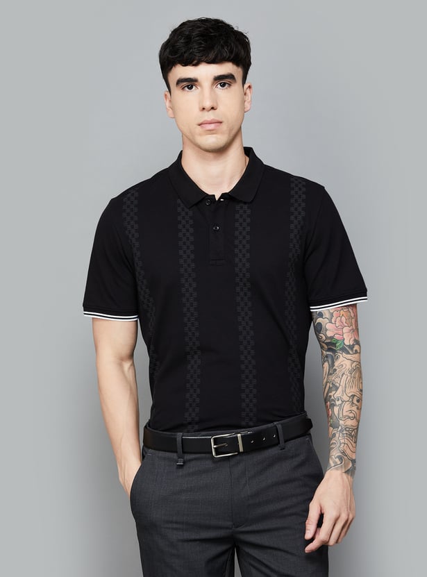Buy BLACKBERRYS Printed Slim Fit Polo T-shirt from Blackberrys at