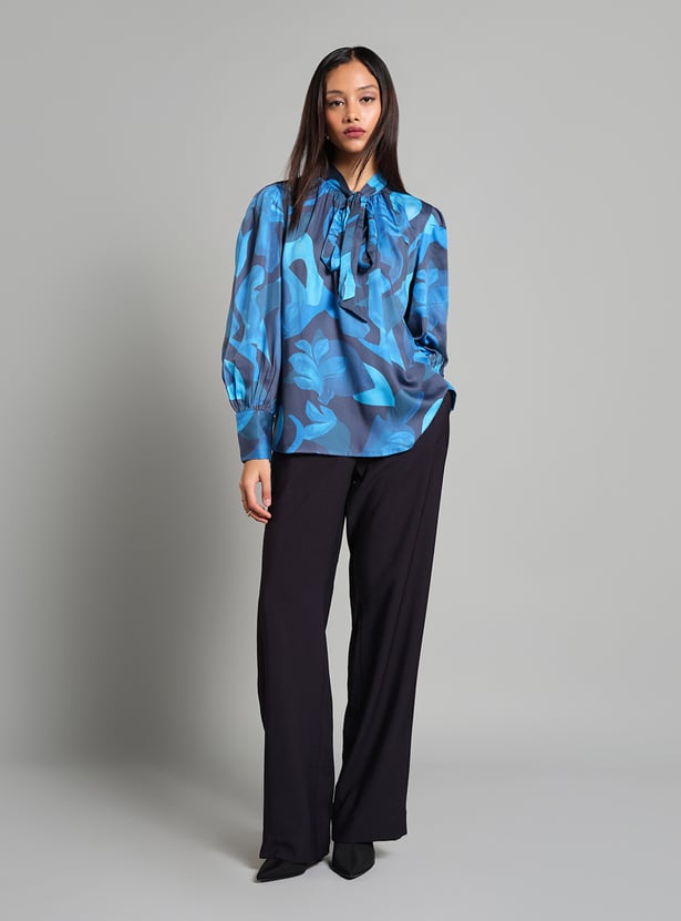AND Printed Tie-Up Neck Top