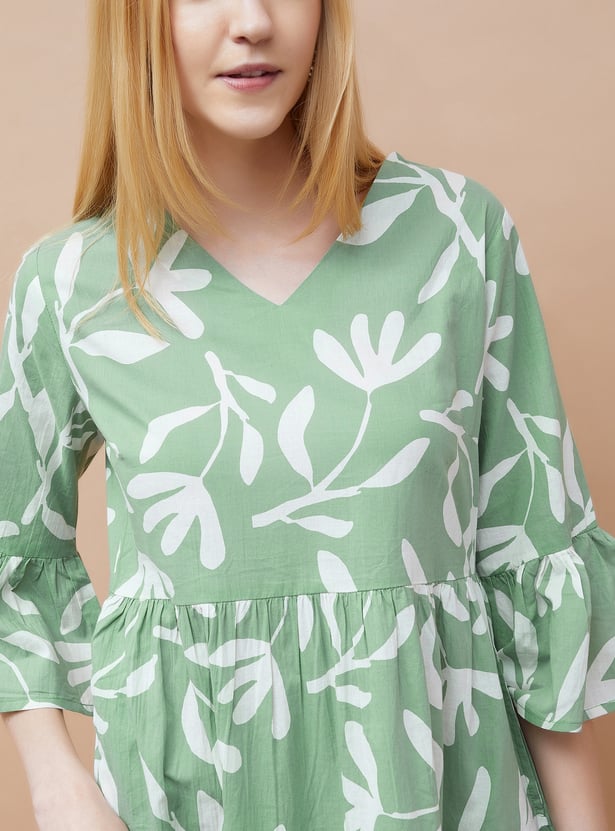 COLOUR ME Floral Printed Tiered Dress