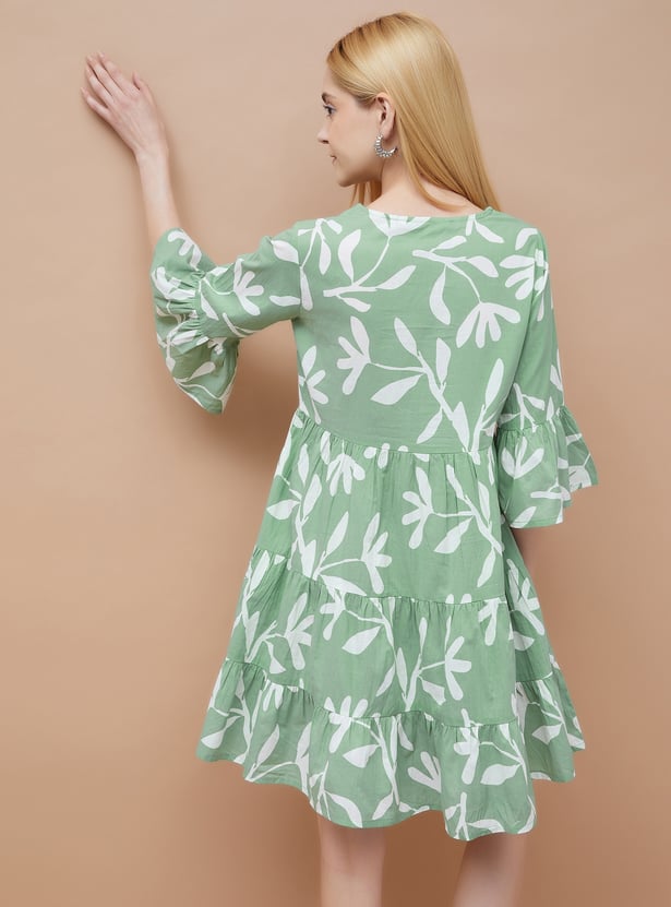 COLOUR ME Floral Printed Tiered Dress