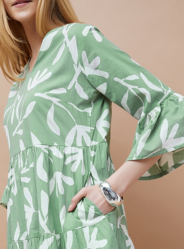 COLOUR ME Floral Printed Tiered Dress