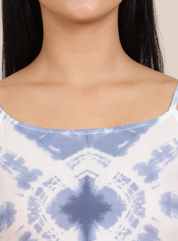 AURELIA Tie & Dye Print Tiered Midi Dress