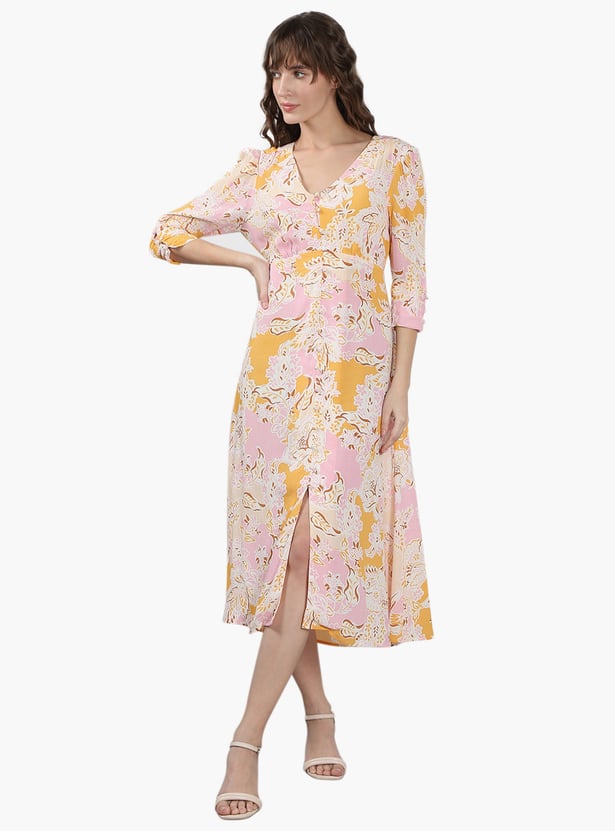 VERO MODA Botanical Print A-Line Dress