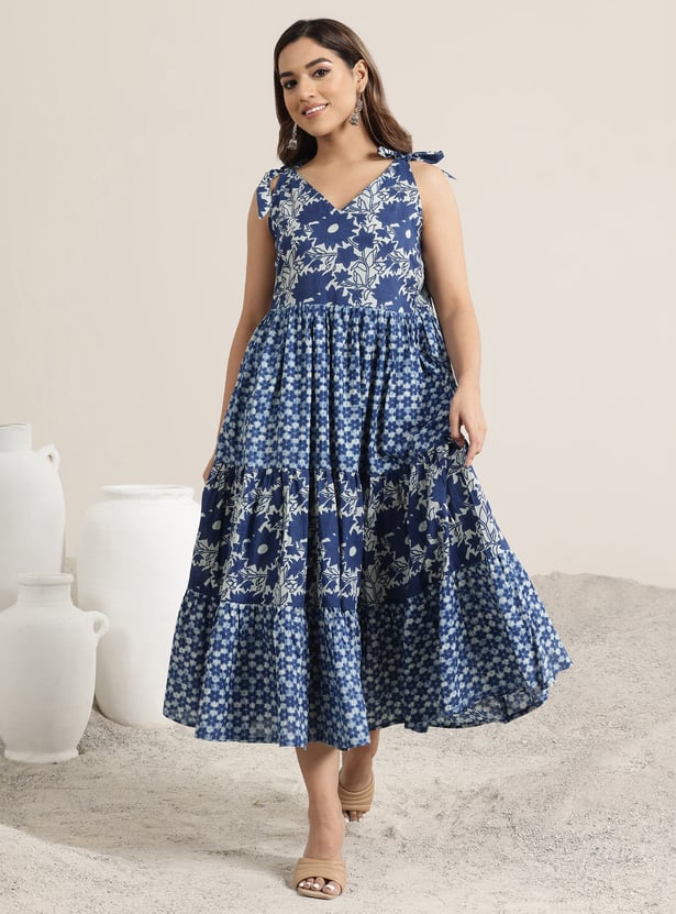 LIBAS Floral Print Tiered Dress