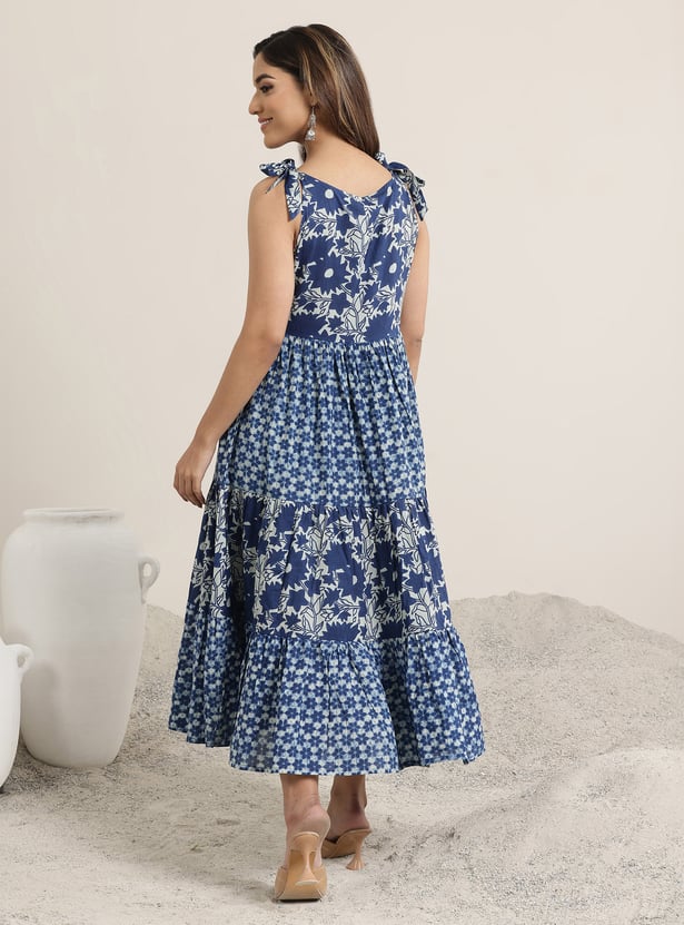 LIBAS Floral Print Tiered Dress
