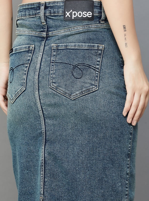 XPOSE Stonewashed Denim Skirt