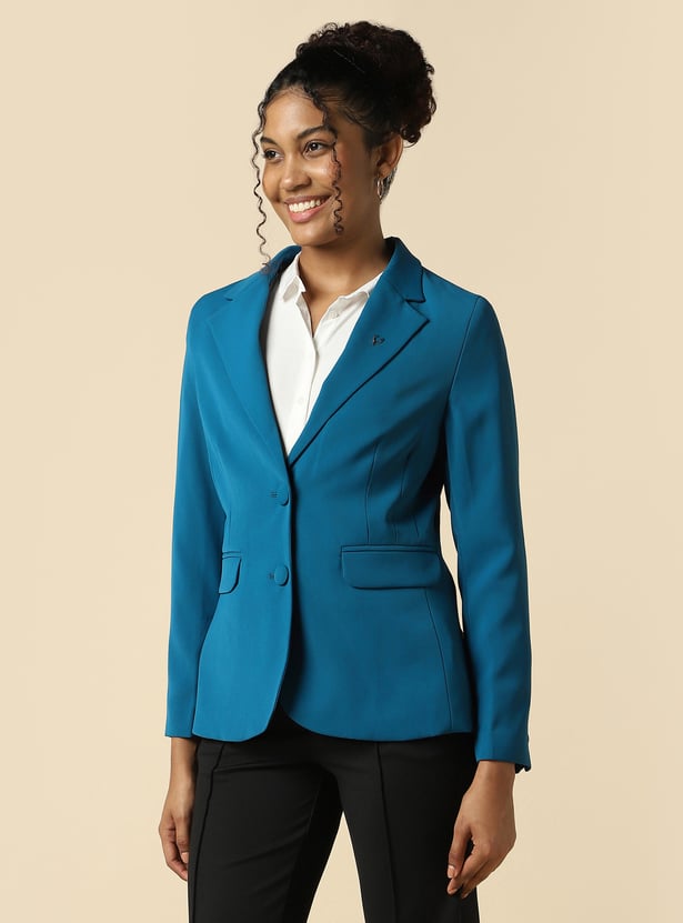 ALLEN SOLLY Solid Single Breasted Blazer