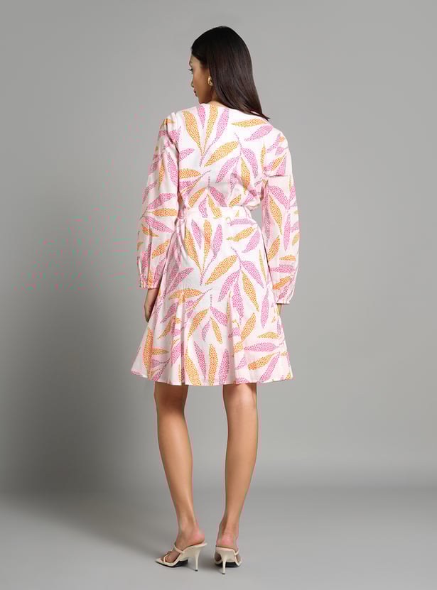 AND Printed Fit and Flare Dress
