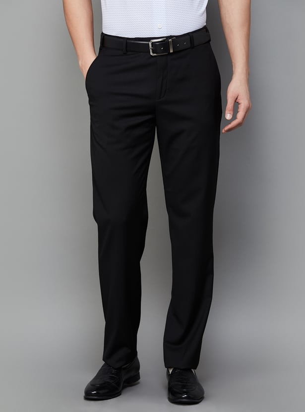 Buy PARK AVENUE Solid Regular Fit Formal Trousers from Park Avenue at ...