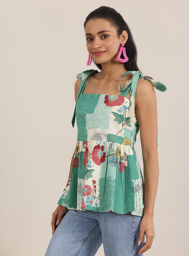 LIBAS Printed Peplum Top