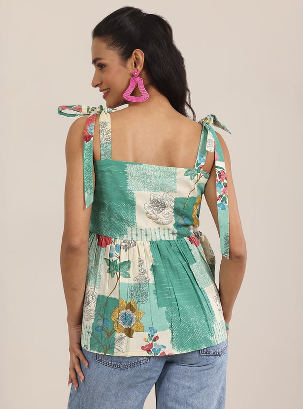 LIBAS Printed Peplum Top