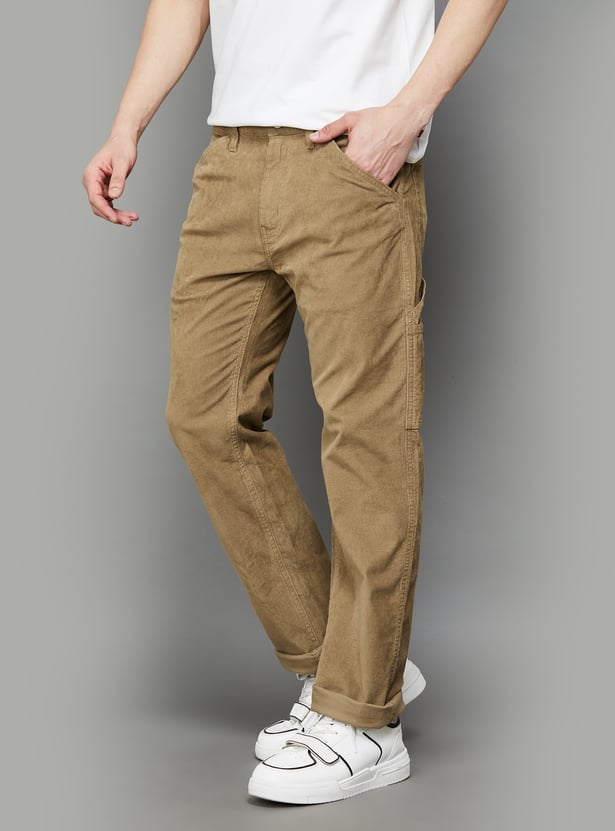 Buy LEVI'S Solid Regular Fit Corduroy Trousers from Levi's at just