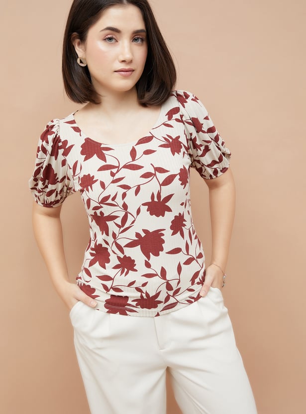 CODE Floral Print Top