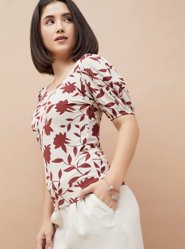 CODE Floral Print Top