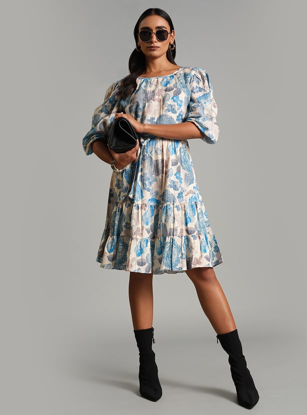 AND Floral Printed A-Line Dress
