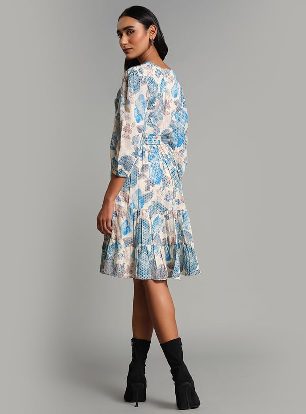 AND Floral Printed A-Line Dress