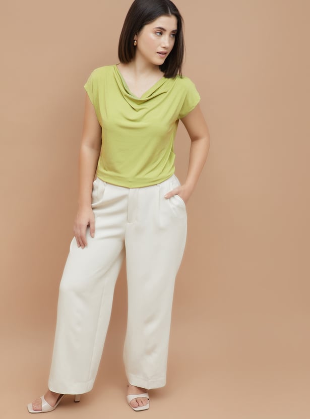CODE Solid Cowl Neck Top