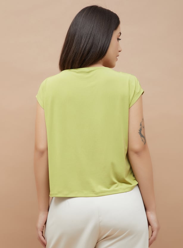 CODE Solid Cowl Neck Top