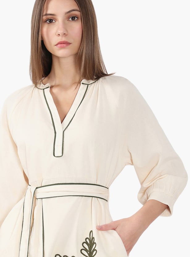 VERO MODA Embroidered A-line Dress