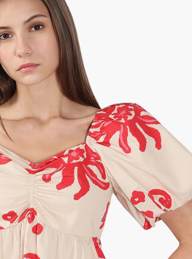 VERO MODA Printed Peplum Top