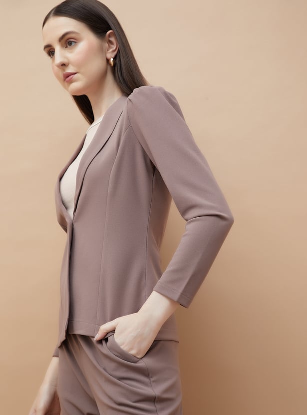CODE Panelled Shawl Collar Single Breasted Blazer