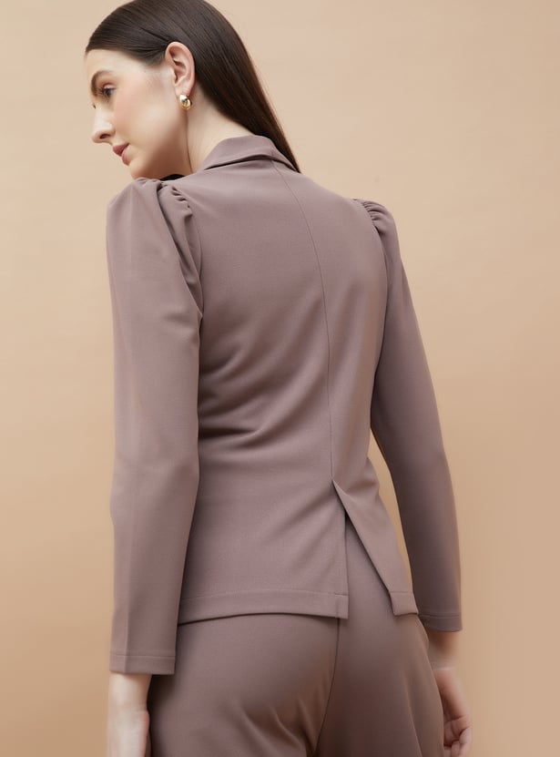 CODE Panelled Shawl Collar Single Breasted Blazer