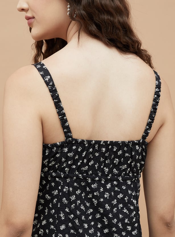 GINGER Floral Print Mini Skater Dress