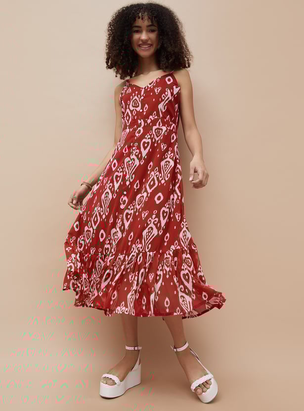 COLOUR ME Printed A-line Dress