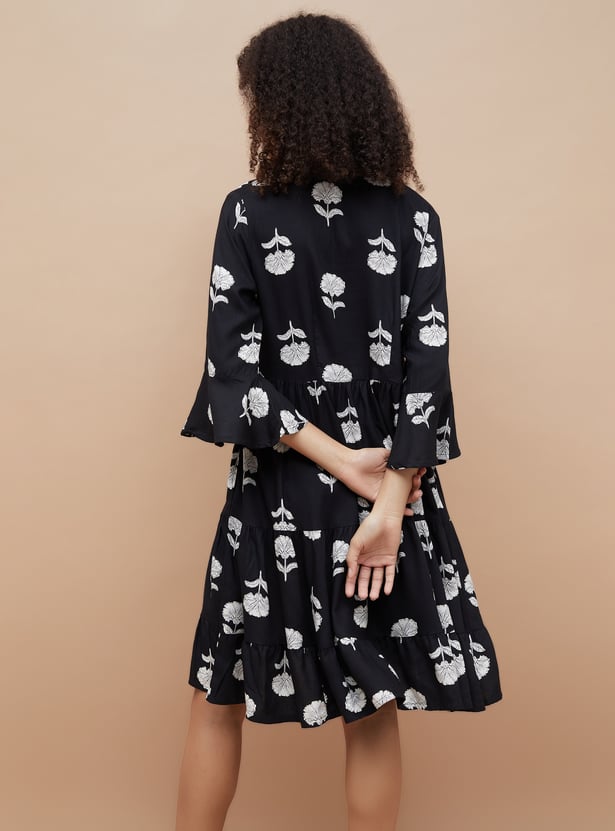 COLOUR ME Floral Print Tiered Dress
