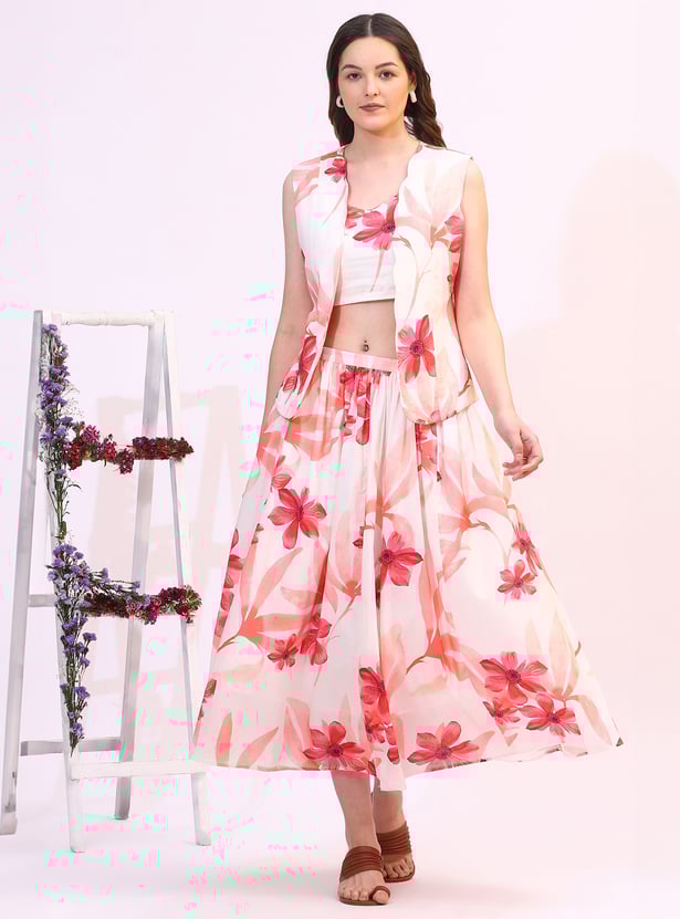 W Floral Print Co-Ords Set with Jacket