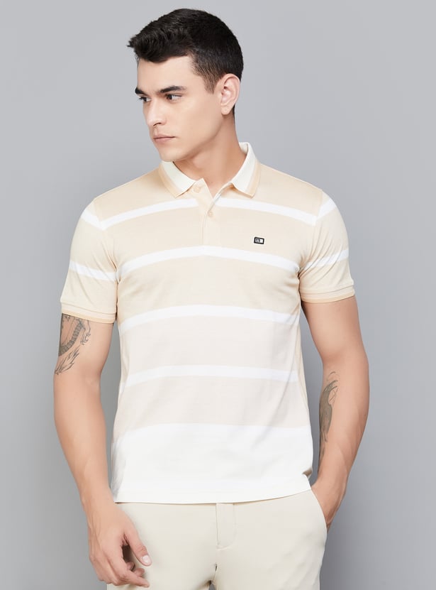 Buy ARROW SPORT Striped Polo T-shirt from Arrow Sport at just INR