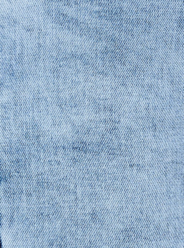 KRAUS Washed Slim Fit Denim Capris