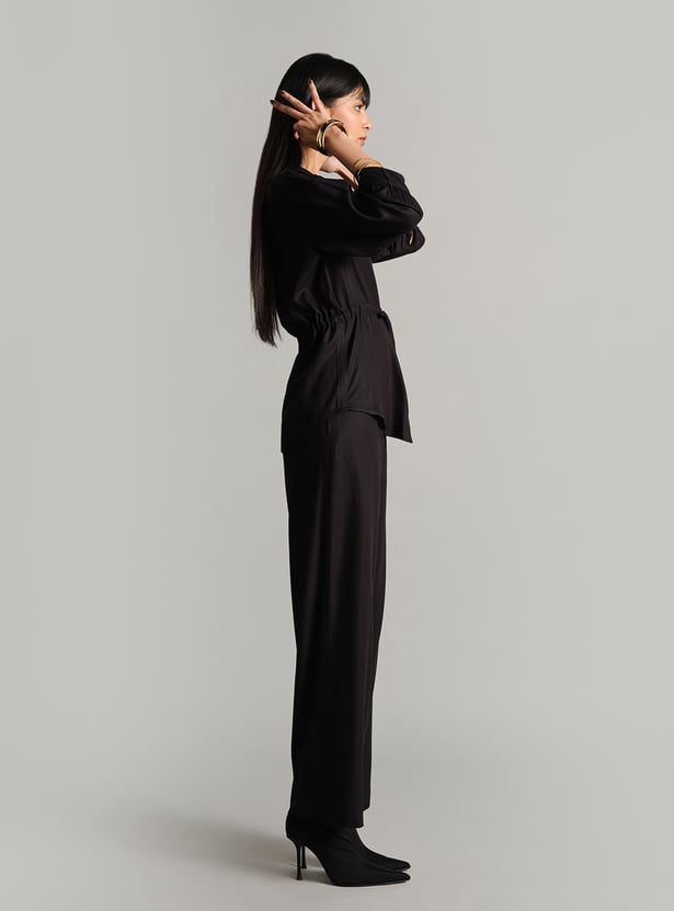 AND Solid Puffed Sleeve Co-Ord Set