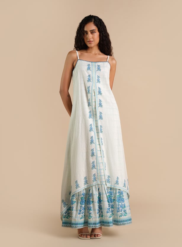 GLOBAL DESI Floral Print Layered Maxi Dress