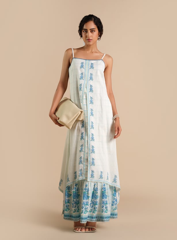 GLOBAL DESI Floral Print Layered Maxi Dress