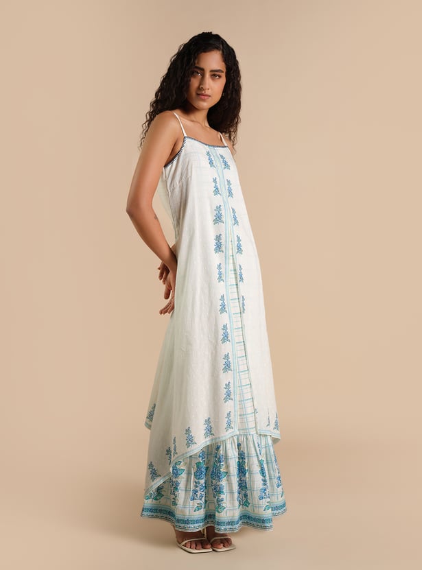 GLOBAL DESI Floral Print Layered Maxi Dress