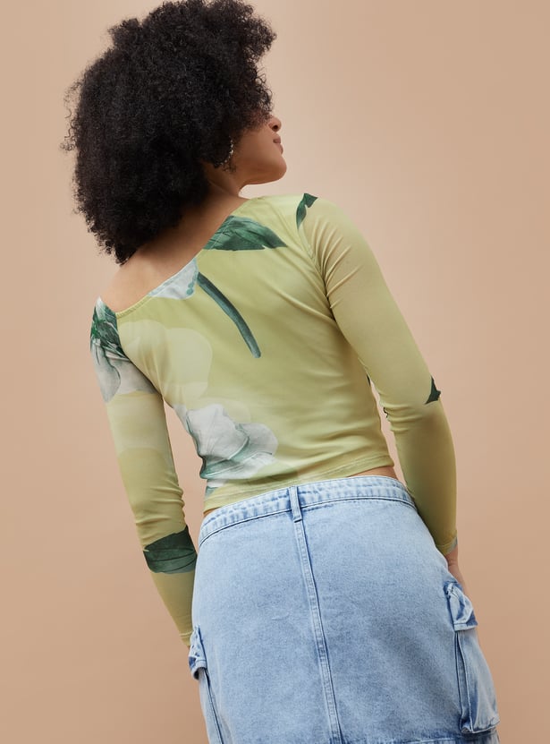 トップス GM Buy Flying Machine Women Ruched Solid Rib Knit Crop Top - NNNOW.com