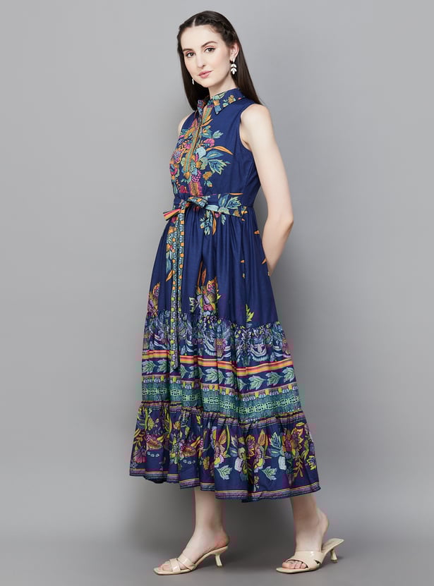 BIBA Floral Print A-line Dress