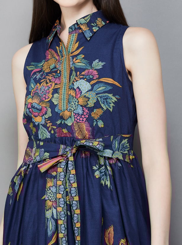 BIBA Floral Print A-line Dress