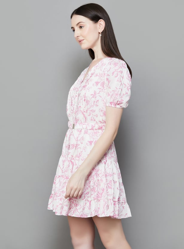 LATIN QUARTERS Floral Print Tiered Dress